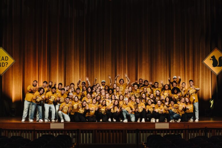 Ollies Follies group of students on stage